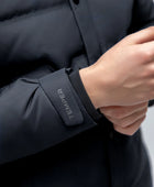 Fanacci Temper Black Jacket collar design down coat and knit cuffs for  winter  jacket. he Active Puffer Jacket has a sporty yet refined look, seeming functional for everyday wear. The premium, waterproof and windproof fabric would make it an ideal semi-casual travel piece able to withstand weather conditions. Velcro warming cuff